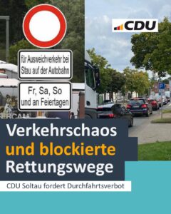 Blockierte Rettungswege und Verkehrschaos: CDU-Soltau fordert Durchfahrtsverbot